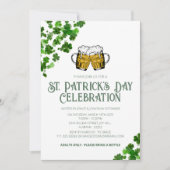 Invitation Fête élégante de la Saint-Patrick au trèfle vert (Devant)
