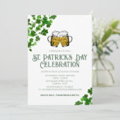 Invitation Fête élégante de la Saint-Patrick au trèfle vert (Debout devant)