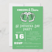 Invitation Fête élégante de la Saint-Patrick au trèfle vert (Devant)