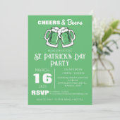 Invitation Fête élégante de la Saint-Patrick au trèfle vert (Debout devant)