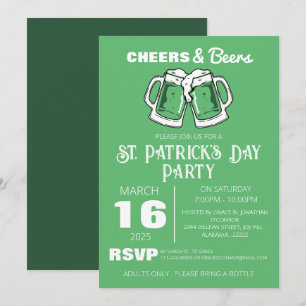 Invitation Fête élégante de la Saint-Patrick au trèfle vert