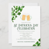 Invitation Fête élégante de la Saint-Patrick au trèfle vert (Devant)