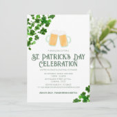 Invitation Fête élégante de la Saint-Patrick au trèfle vert (Debout devant)