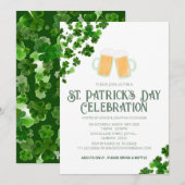 Invitation Fête élégante de la Saint-Patrick au trèfle vert (Devant / Derrière)