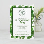 Invitation Fête élégante de la Saint-Patrick au trèfle vert (Debout devant)