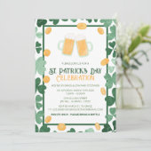 Invitation Fête élégante de la Saint-Patrick Trèfle Vert (Debout devant)