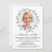 Invitation Fête Élégante De La Vie Eucalyptus Photo (Devant)