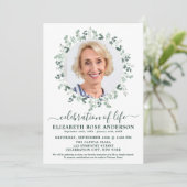 Invitation Fête Élégante De La Vie Eucalyptus Photo (Debout devant)