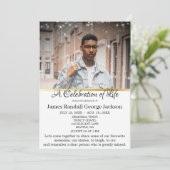 Invitation Fête Élégante de la vie funéraire de bon goût (Debout devant)