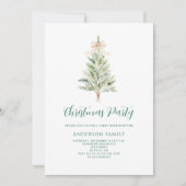 Invitation Fête élégante de l'arbre de Noël (Devant)
