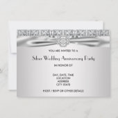 Invitation Fête élégante de mariage d'argent pour anniversair (Dos)