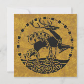 Invitation Fête élégante de Noël avec des rennes pour les fêt (Dos)