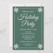 Invitation Fête élégante de Noël avec script Flocon de neige (Devant)