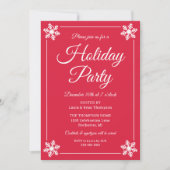Invitation Fête élégante de Noël avec script Flocon de neige (Devant)