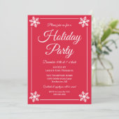 Invitation Fête élégante de Noël avec script Flocon de neige (Debout devant)