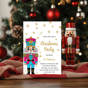 Invitation Fête élégante de Noël Casse-Noisette Paillettes