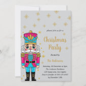 Invitation Fête élégante de Noël Casse-Noisette | Paillettes (Devant)