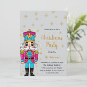Invitation Fête élégante de Noël Casse-Noisette | Paillettes (Debout devant)