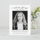 INVITATION FÊTE ÉLÉGANTE DE PHOTO FUNÉRALE MÉMORIALE DE LA VI (Debout devant)