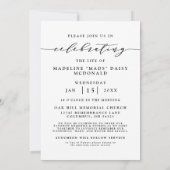 INVITATION FÊTE ÉLÉGANTE DE PHOTO FUNÉRALE MÉMORIALE DE LA VI (Dos)