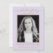 INVITATION FÊTE ÉLÉGANTE DE PHOTO FUNÉRALE MÉMORIALE DE LA VI (Devant)