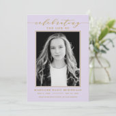 INVITATION FÊTE ÉLÉGANTE DE PHOTO FUNÉRALE MÉMORIALE DE LA VI (Debout devant)