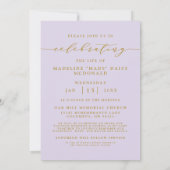 INVITATION FÊTE ÉLÉGANTE DE PHOTO FUNÉRALE MÉMORIALE DE LA VI (Dos)