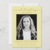 INVITATION FÊTE ÉLÉGANTE DE PHOTO FUNÉRALE MÉMORIALE DE LA VI (Devant)