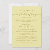 INVITATION FÊTE ÉLÉGANTE DE PHOTO FUNÉRALE MÉMORIALE DE LA VI (Dos)