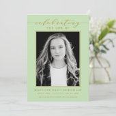 INVITATION FÊTE ÉLÉGANTE DE PHOTO FUNÉRALE MÉMORIALE DE LA VI (Debout devant)