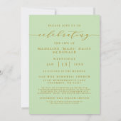 INVITATION FÊTE ÉLÉGANTE DE PHOTO FUNÉRALE MÉMORIALE DE LA VI (Dos)