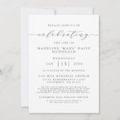 INVITATION FÊTE ÉLÉGANTE DE PHOTO FUNÉRALE MÉMORIALE DE LA VI (Dos)