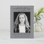 INVITATION FÊTE ÉLÉGANTE DE PHOTO FUNÉRALE MÉMORIALE DE LA VI (Debout devant)