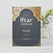 Invitation Fête élégante de ramadan gris Iftar (Debout devant)