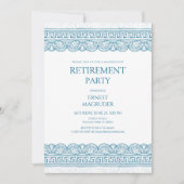 Invitation Fête élégante de retraite en toge bleue (Devant)