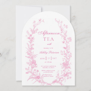 Invitation Fête élégante de thé de l'après-midi pour bébé fil