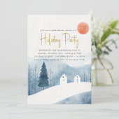 Invitation Fête élégante de vacances dans un paysage hivernal (Debout devant)