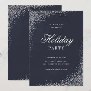 Invitation Fête élégante de vacances de script en feuille d'a