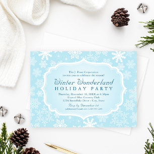 Invitation Fête élégante de vacances d'hiver bleu Wonderland