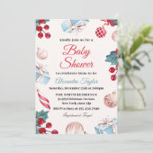 Invitation Fête élégante de vacances d'hiver pour bébé Noël (Debout devant)