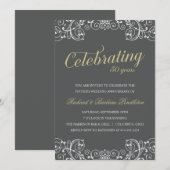 Invitation Fête élégante des 50 ans de mariage (Devant / Derrière)