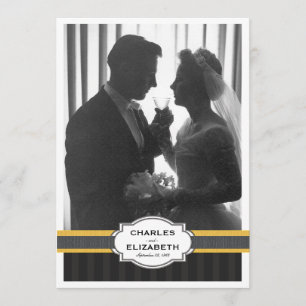 Invitation Fête élégante d'or pour les 50 ans de mariage