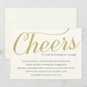 Invitation Fête élégante du 10e anniversaire de mariage (Devant / Derrière)