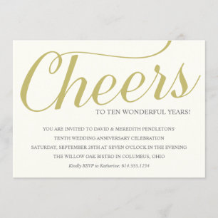 Invitation Fête élégante du 10e anniversaire de mariage