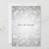 Invitation Fête élégante du Nouvel An Argent Hiver (Dos)