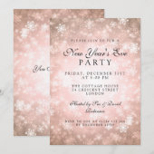 Invitation Fête élégante du Nouvel An Copper Winter (Devant / Derrière)