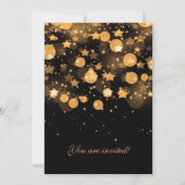 Invitation Fête élégante du Nouvel An Étoiles scintillantes d (Dos)