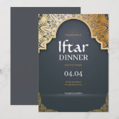 Invitation Fête élégante grise de Ramadhan Iftar (Devant / Derrière)