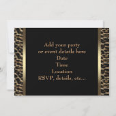 Invitation Fête élégante léopard noir et or (Dos)