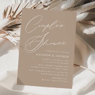 Invitation Fête élégante moderne de couple taupe